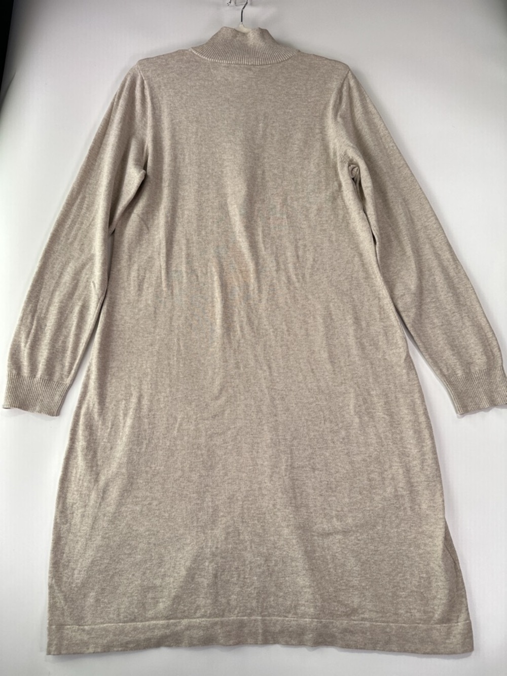Tommy Bahama Pickford Half Zip Sweater Dress Cotton Blend Beige Large - Picture 3 of 9